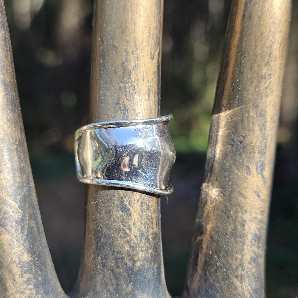 Sterling Silver Finger Cuff Ring Sz8 Adjustable - Picture 4 of 8